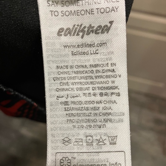 Edikted Red and Black Tati Mini Mesh Skirt Size S - Picture 8 of 9